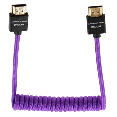 Kondor Blue Gerald Undone MK2 Coiled High-Speed HDMI Cable (30 to 60cm, Purple)