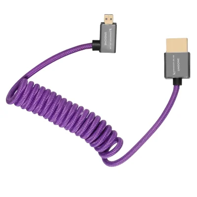 Kondor Blue Gerald Undone Right-Angle Micro-HDMI to HDMI Cable (Limited Purple, 30 to 60cm)