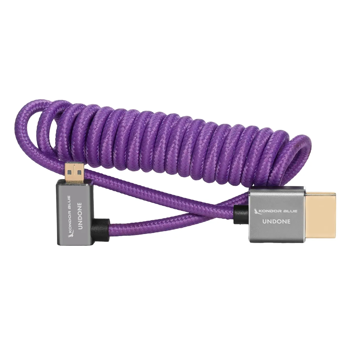 Kondor Blue Gerald Undone Right-Angle Micro-HDMI to HDMI Cable (Limited Purple, 30 to 60cm)