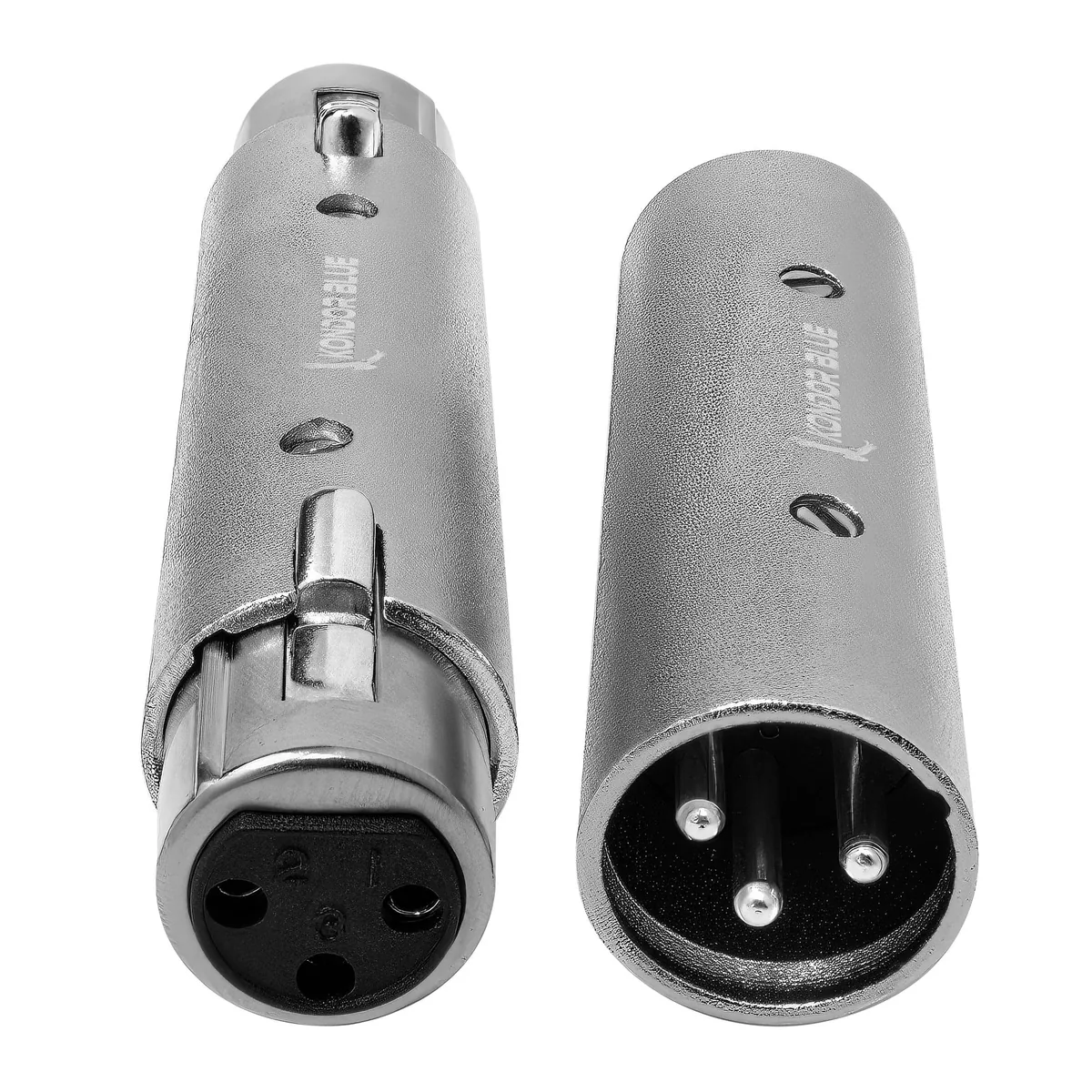 Kondor Blue Pair of XLR Adapters Male to Male & Female to Female 3 Pin Adapters