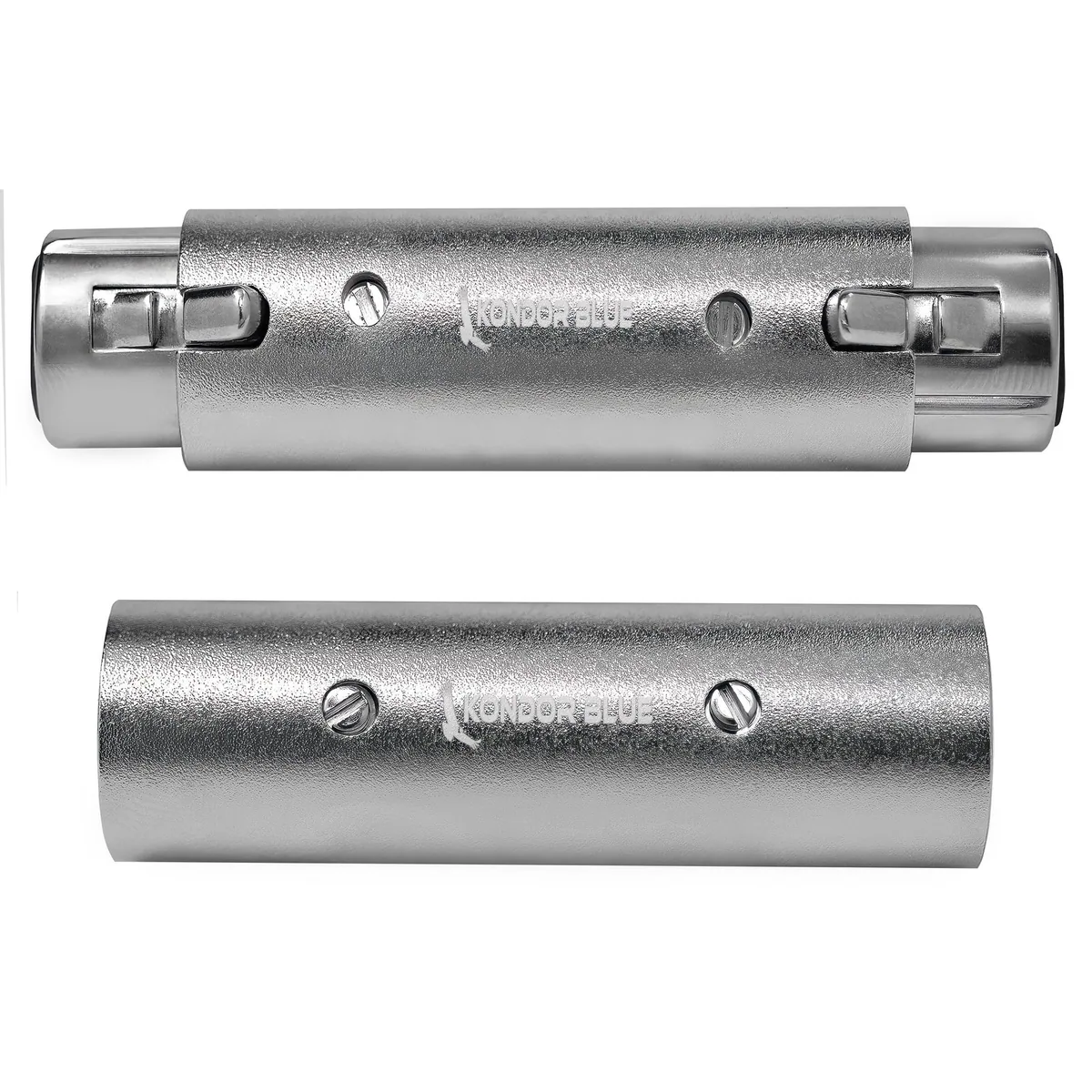 Kondor Blue Pair of XLR Adapters Male to Male & Female to Female 3 Pin Adapters