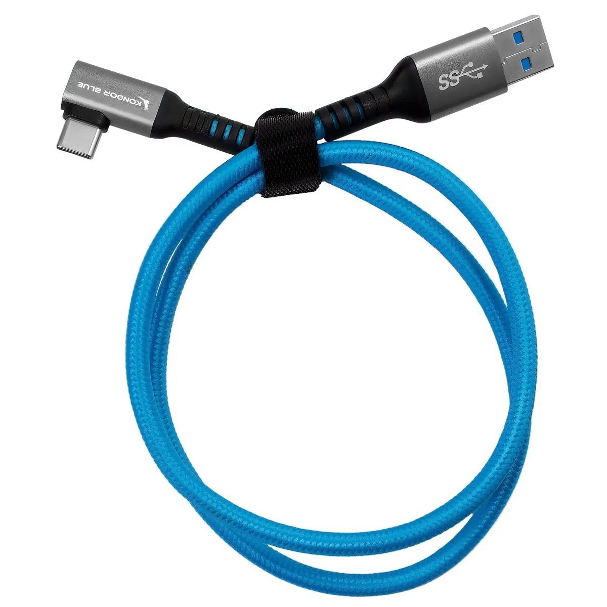 Kondor Blue USB-A to USB-C 3.0 Right Angle Cable (3m)