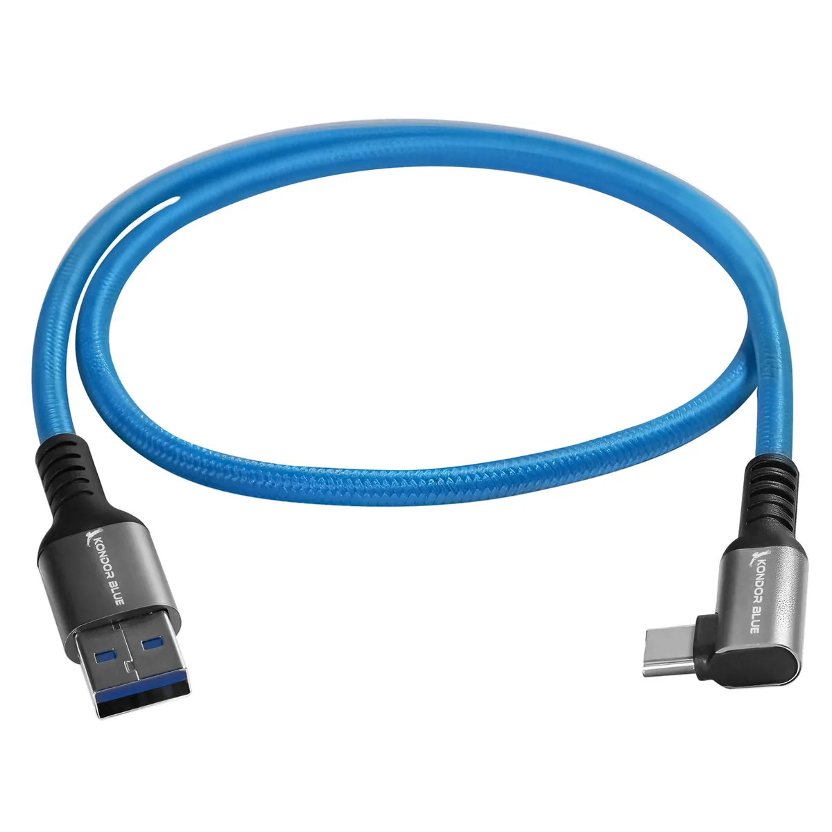 Kondor Blue USB-A to USB-C 3.0 Right Angle Cable (0.6m)