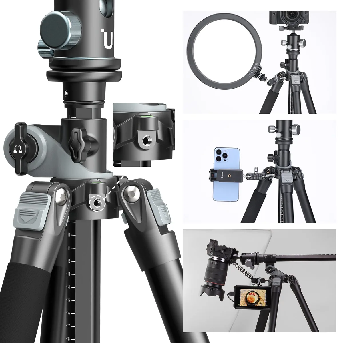 Ulanzi MT-59 Aluminium Alloy High Angle Shot Tripod (1.7m)