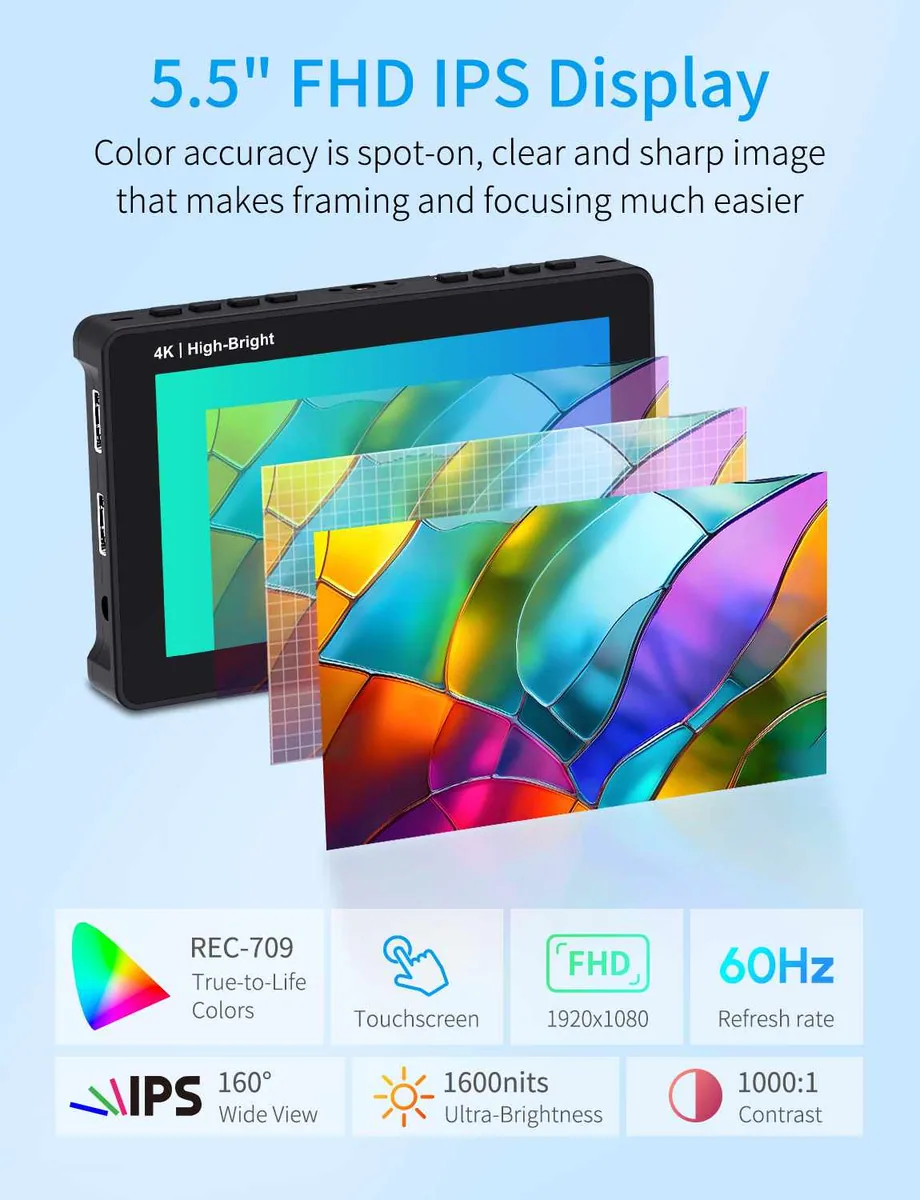 FeelWorld F5 Pro X 5.5″ 4K HDMI On-Camera Monitor