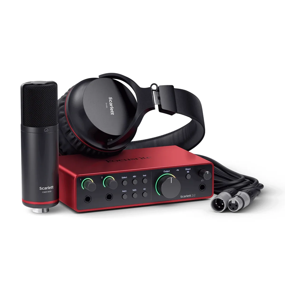 Focusrite Scarlett 2i2 Studio USB-C Audio Interface with Microphone and Headphones (4th Generation)