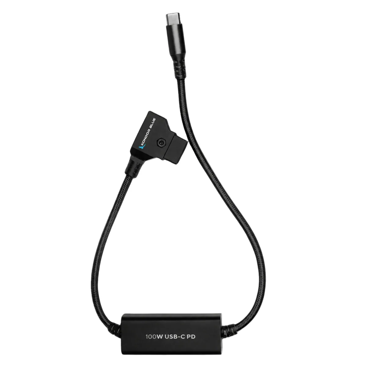 Kondor Blue D-Tap to USB-C Power Delivery Cable for Mirrorless Cameras (40cm, Raven Black)
