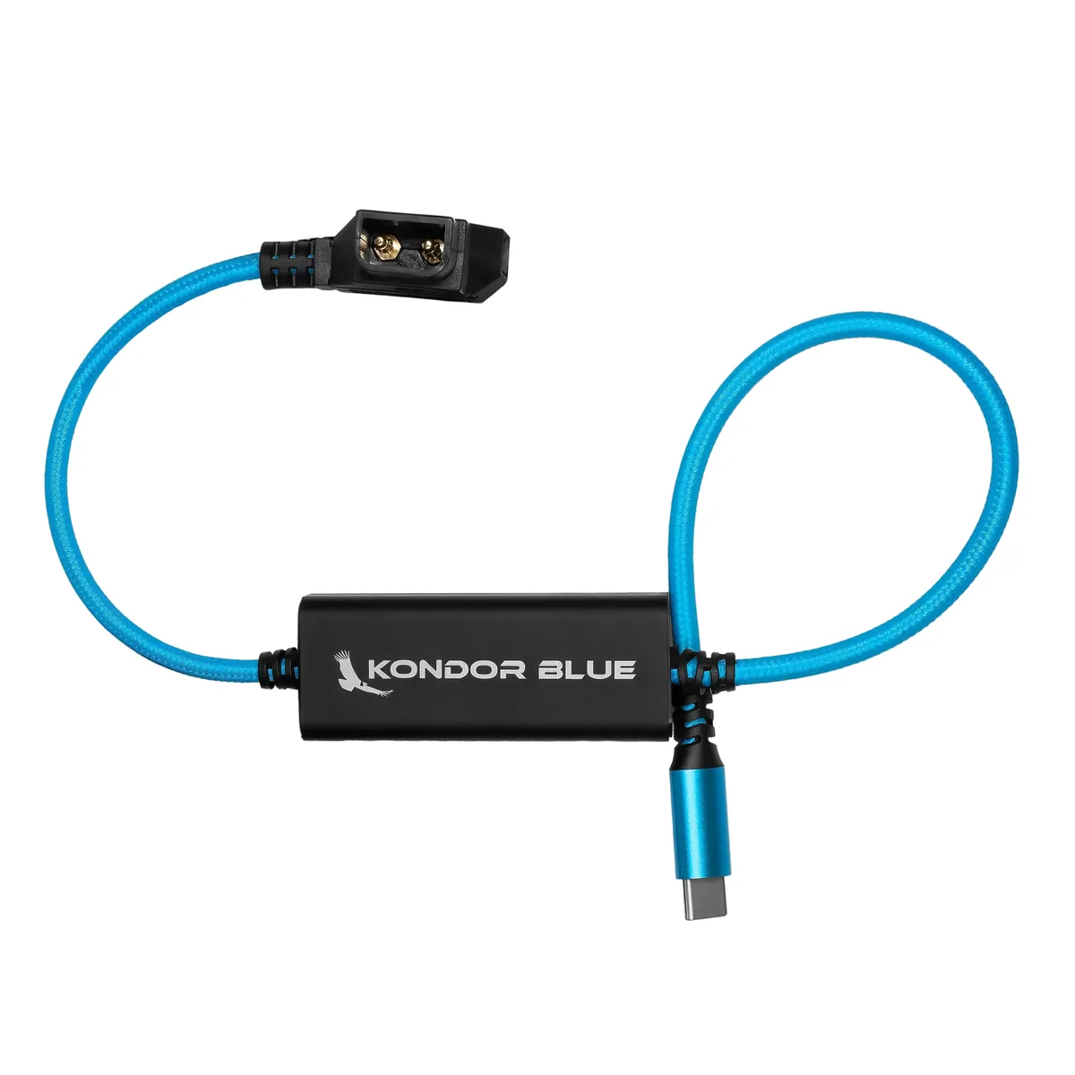Kondor Blue D-Tap to USB-C Power Delivery Cable for Mirrorless Cameras (40cm, Raven Black)