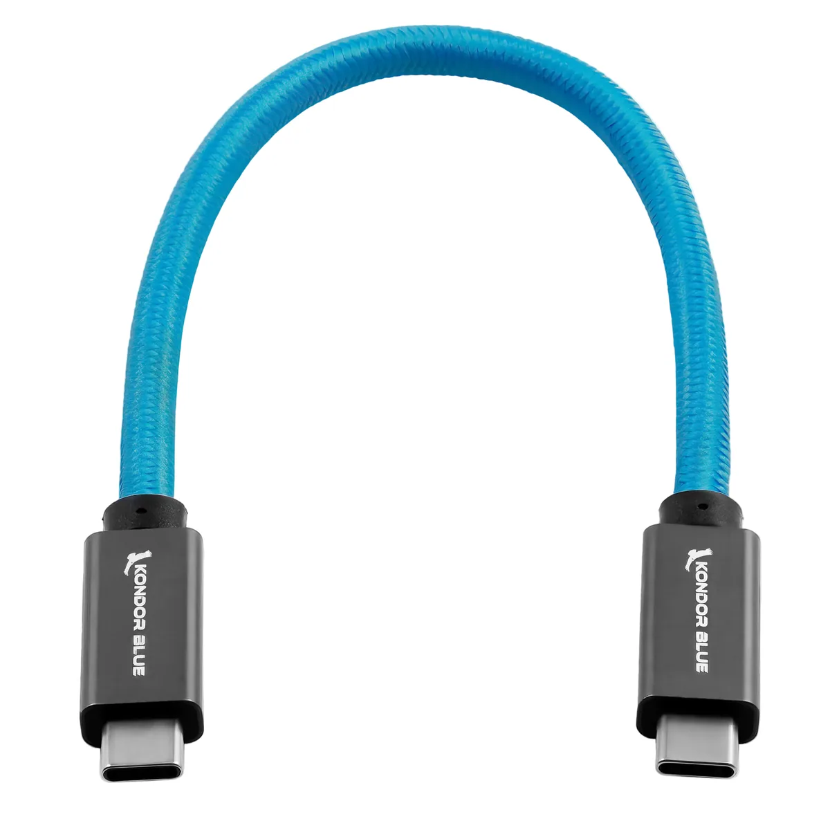 Kondor Blue Right-Angle USB-C 3.1 Gen 2 Cable (30cm, Raven Black)
