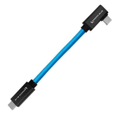Kondor Blue Right-Angle USB-C 3.1 Gen 2 Cable (13cm)