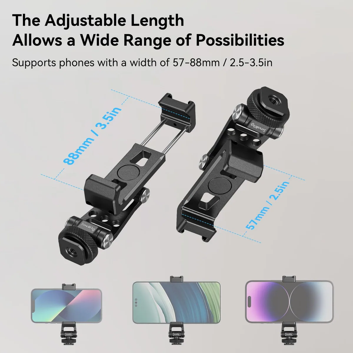SmallRig 4382 Metal Phone Holder with Cold Shoe Mount
