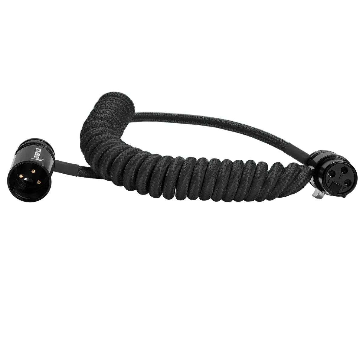 Kondor Blue Coiled Low-Profile Right-Angle XLR Cable (30-60cm, Blue)
