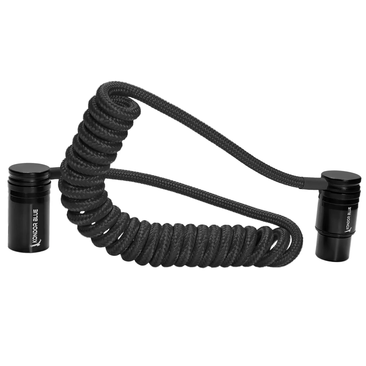 Kondor Blue Coiled Low-Profile Right-Angle XLR Cable (30-60cm, Blue)