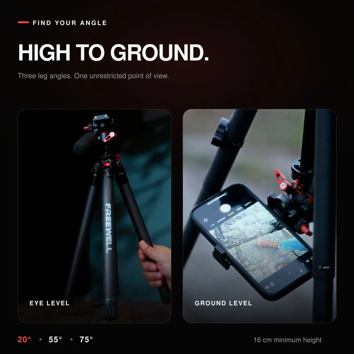 Freewell FW-T1 Carbon Fibre Real Travel Tripod with Ball Head