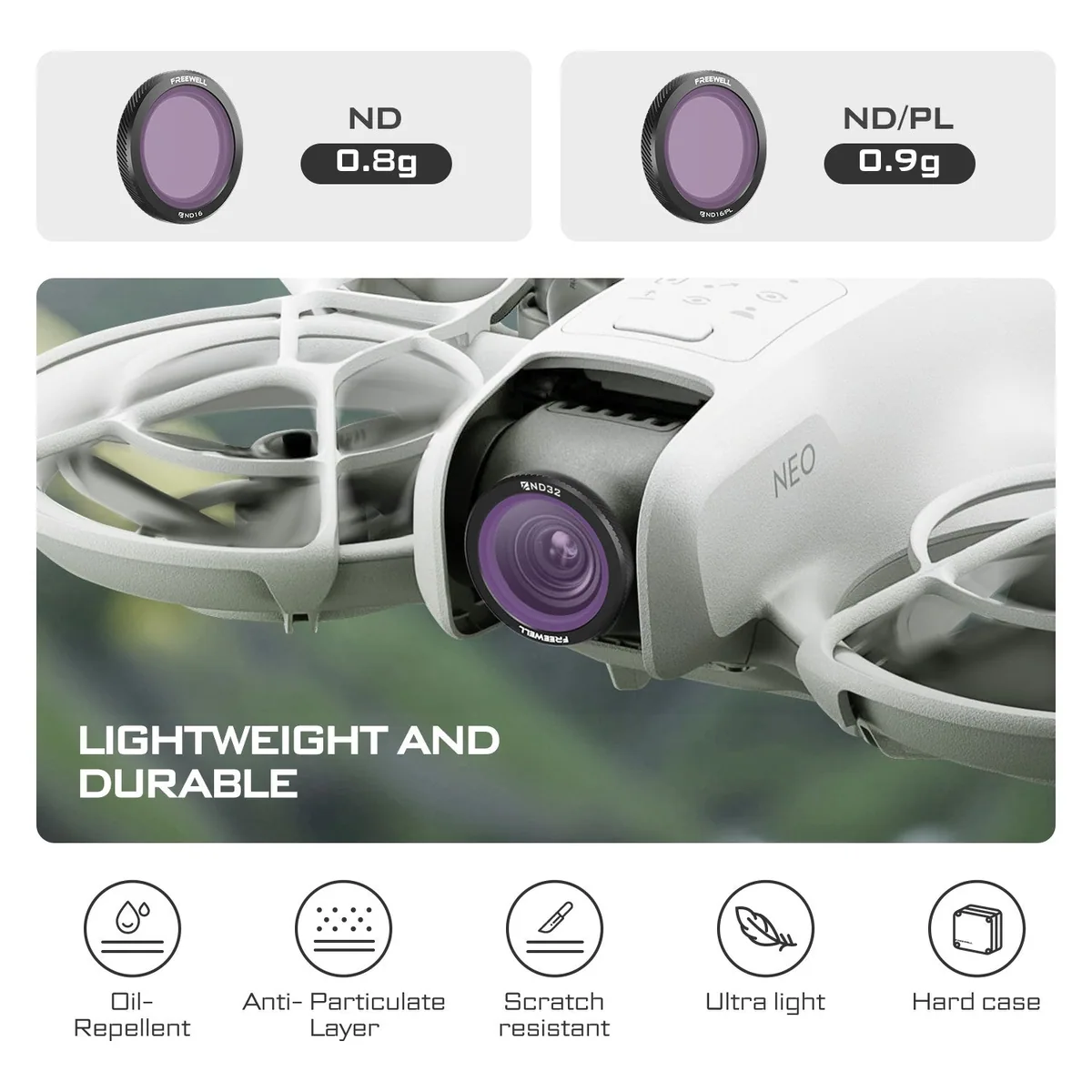 Freewell Magnetic Hybrid Standard Day Filter Kit for DJI Neo (3-Pack)