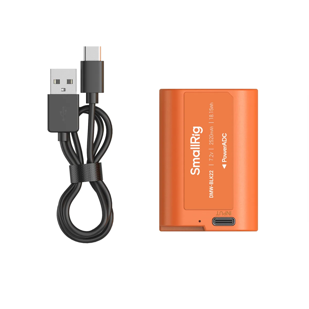 SmallRig 4979 DMW-BLK22 USB-C Rechargeable Camera Battery (Orange)