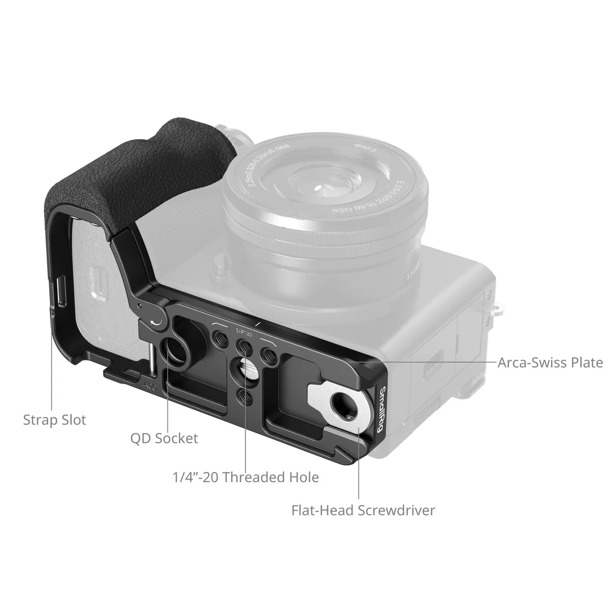 SmallRig 5061 L-Shape Mount Plate with Silicone Handle for Sony Alpha 6700