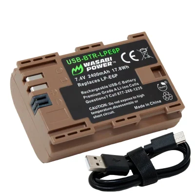 Wasabi Power Canon LP-E6P Battery with USB-C Fast Charging