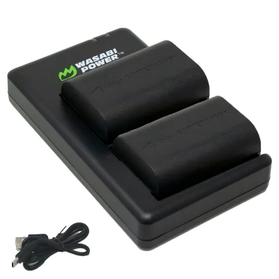 Wasabi Power Canon LP-E6P Battery and Dual Charger (2-Pack)