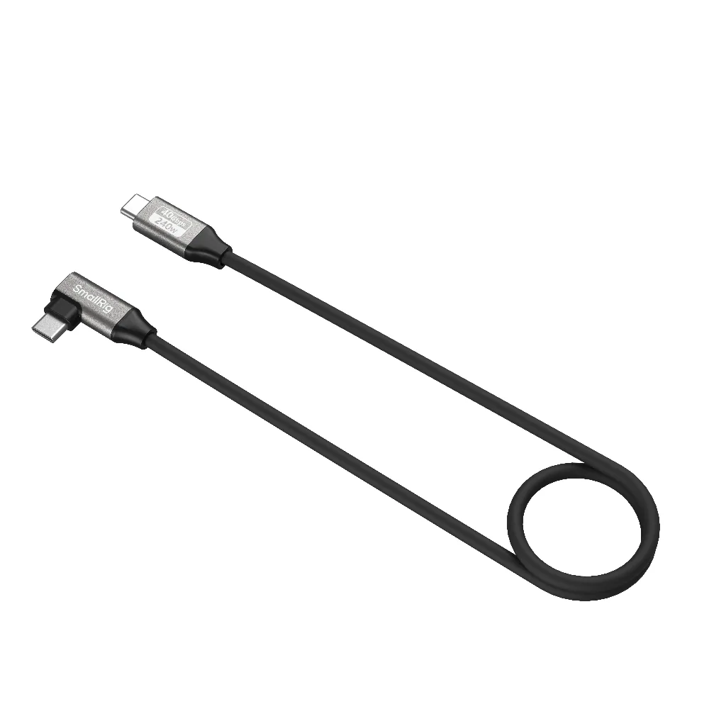 SmallRig 5076 USB-C Straight to USB-C Angled Data Cable (60cm)