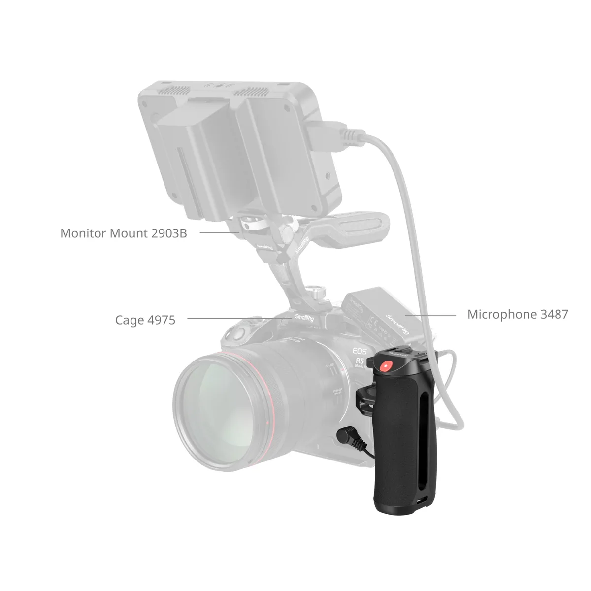 SmallRig 4928 Side Handle with Rec Trigger (1/4″-20 Screws)