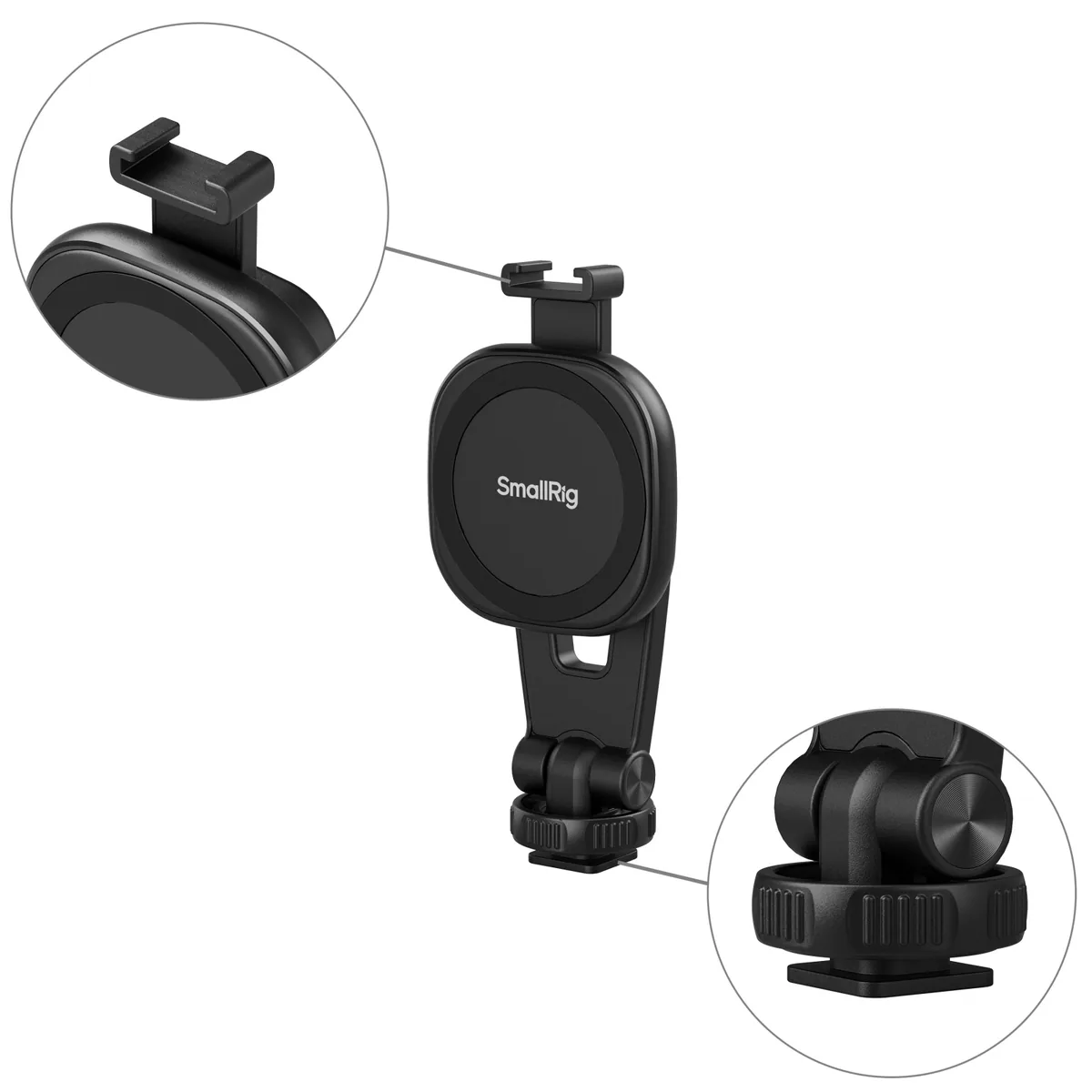 SmallRig 5283 AC-10 Attachable Phone Clamp with Cold Shoe Mount