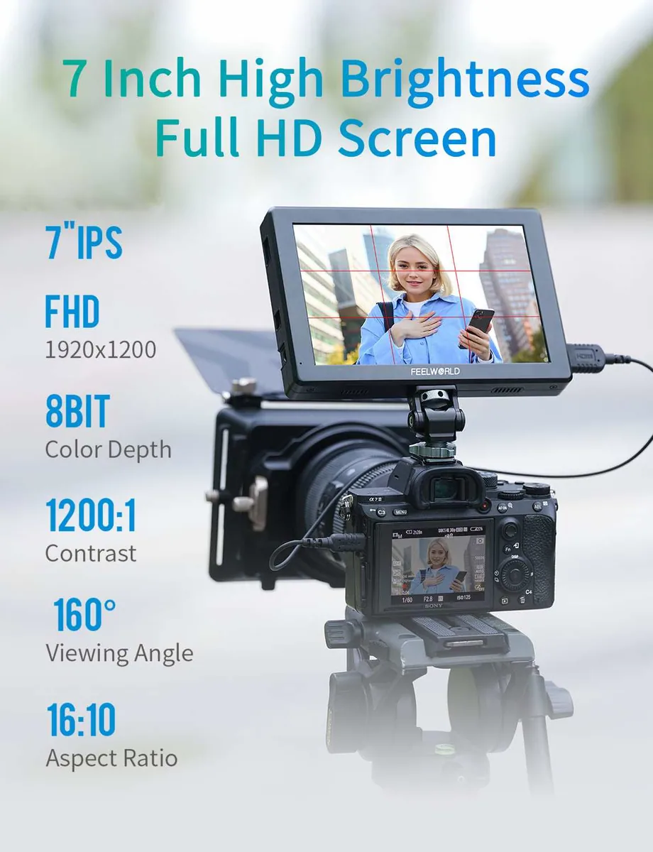 FeelWorld T7 PRO 7″ High-Bright HDMI On-Camera Monitor with 3D LUTs