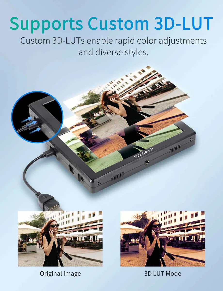 FeelWorld T7S PRO 7″ HDMI/SDI High-Bright On-Camera Monitor with 3D LUTs