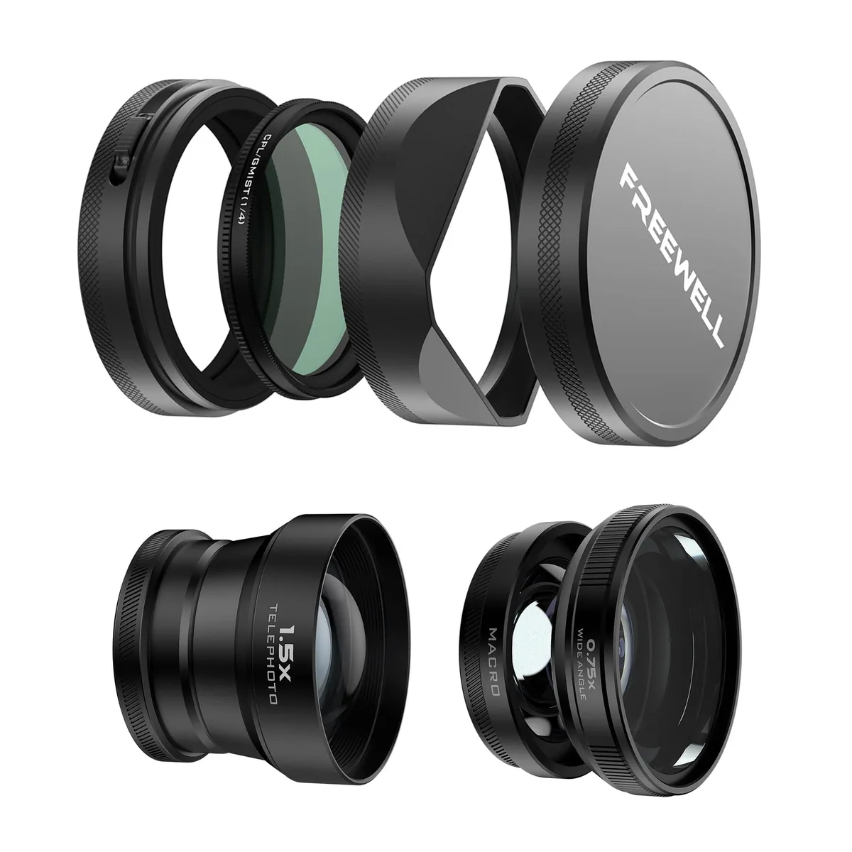Freewell Pro Lens Kit for FUJIFILM X100V/VI Cameras (Black)