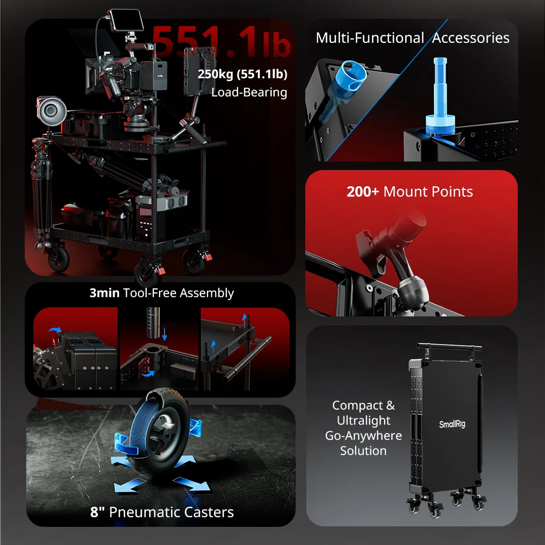 SmallRig MD4573 36″ Lightweight Video Production Camera Cart