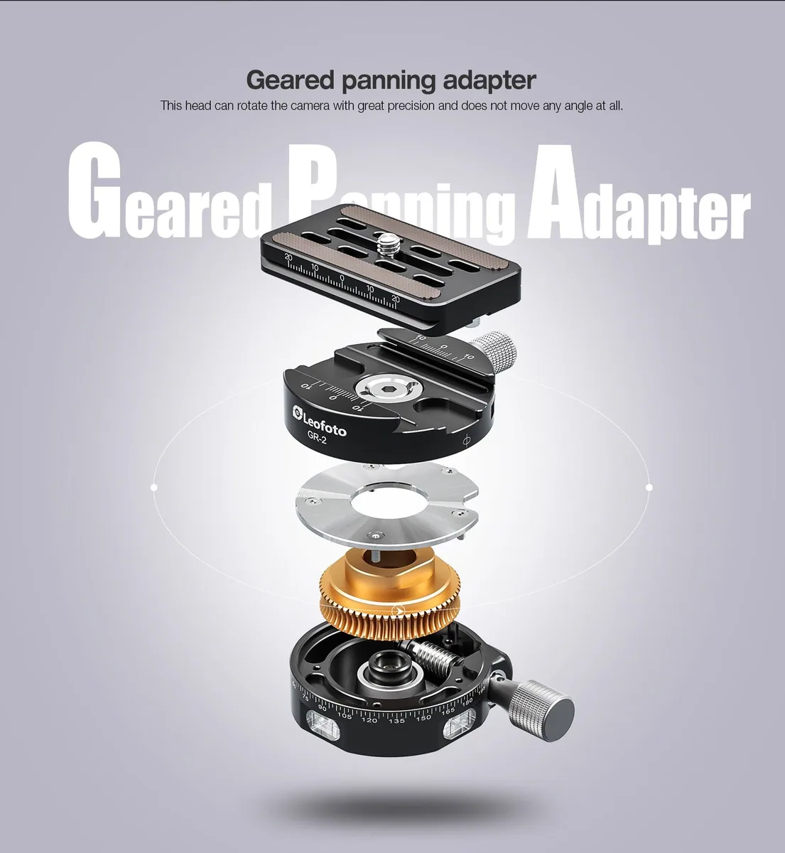 Leofoto G4 Pro 60mm 3-Axis Geared Head with GR-2 Geared Panning Clamp