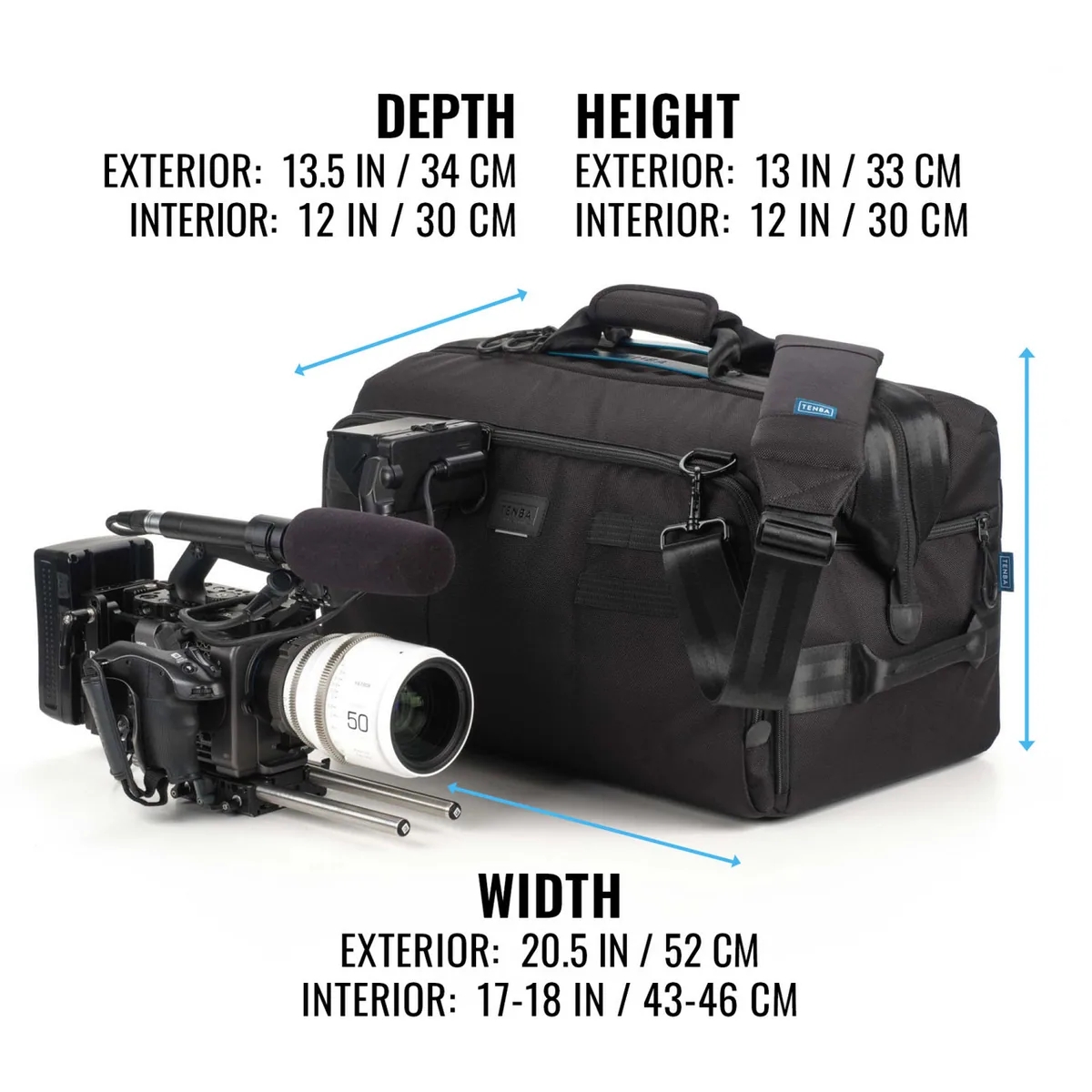 Tenba Cineluxe V2 Video Shoulder Bag 21 Hightop (42L, Black)