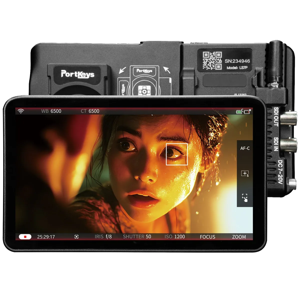 Portkeys LS7P 7″ 3G-SDI/4K HDMI High Brightness Monitor with Wireless Camera Control