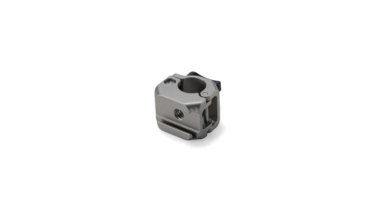 Tilta 15mm Rod Clamp Mounting Adapter with Cold Shoe (1/4″-20) (Titanium White)
