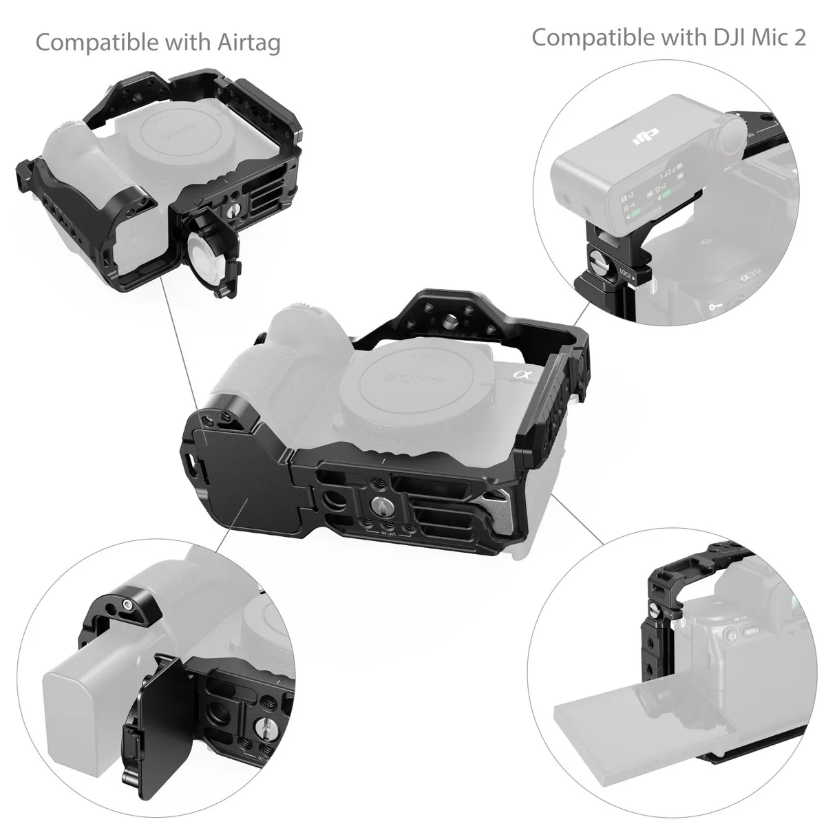 SmallRig 5583 Cage with Airtag Slot for Sony Alpha 7R V / 7 IV / 7S III / 1 / 7R IV
