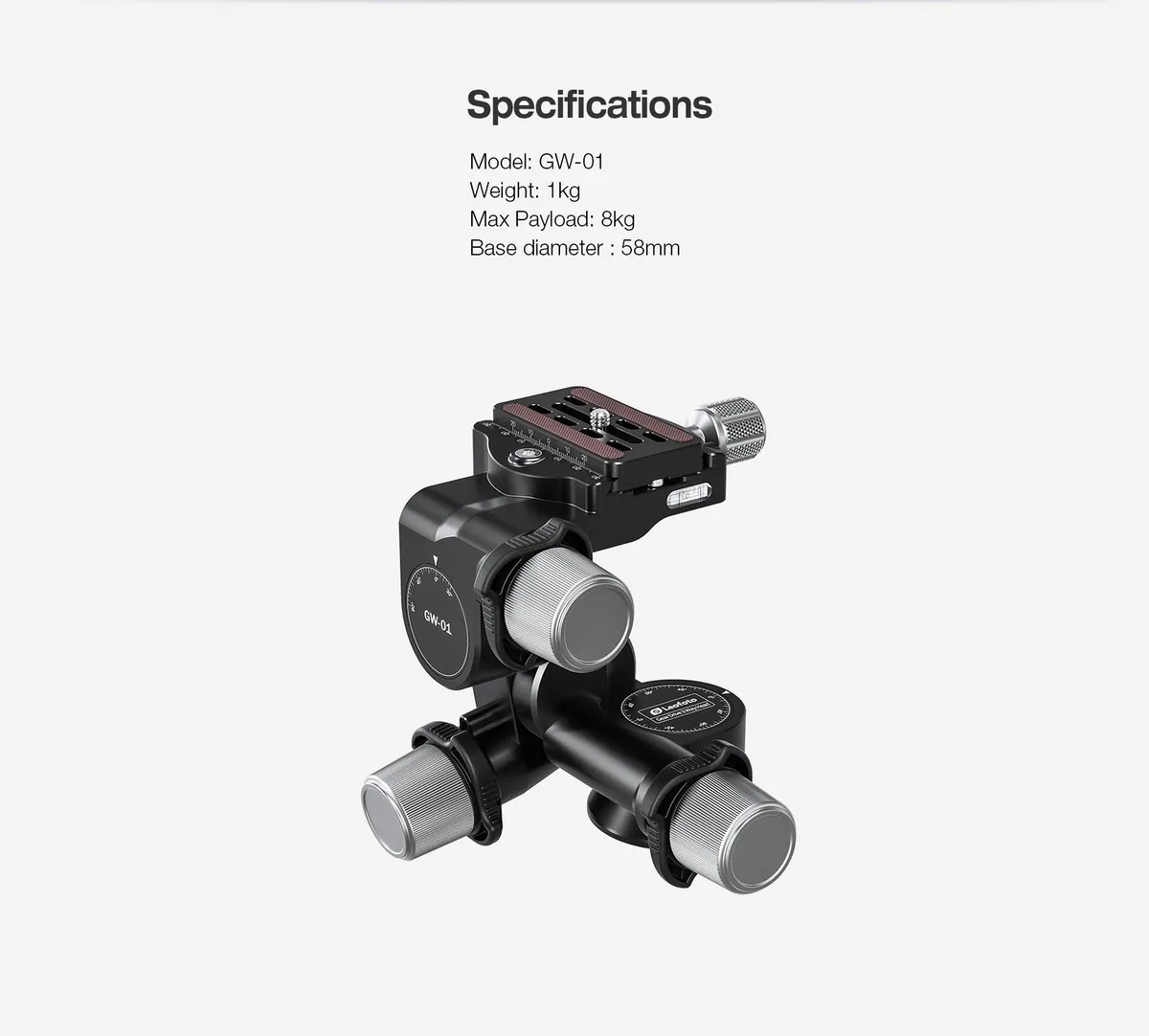 Leofoto GW-01 3-Way Geared Head