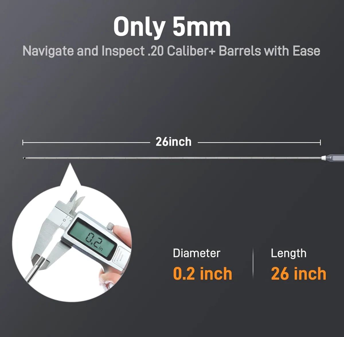 Teslong NTG100H-C 66cm Long Rigid USB-C Borescope