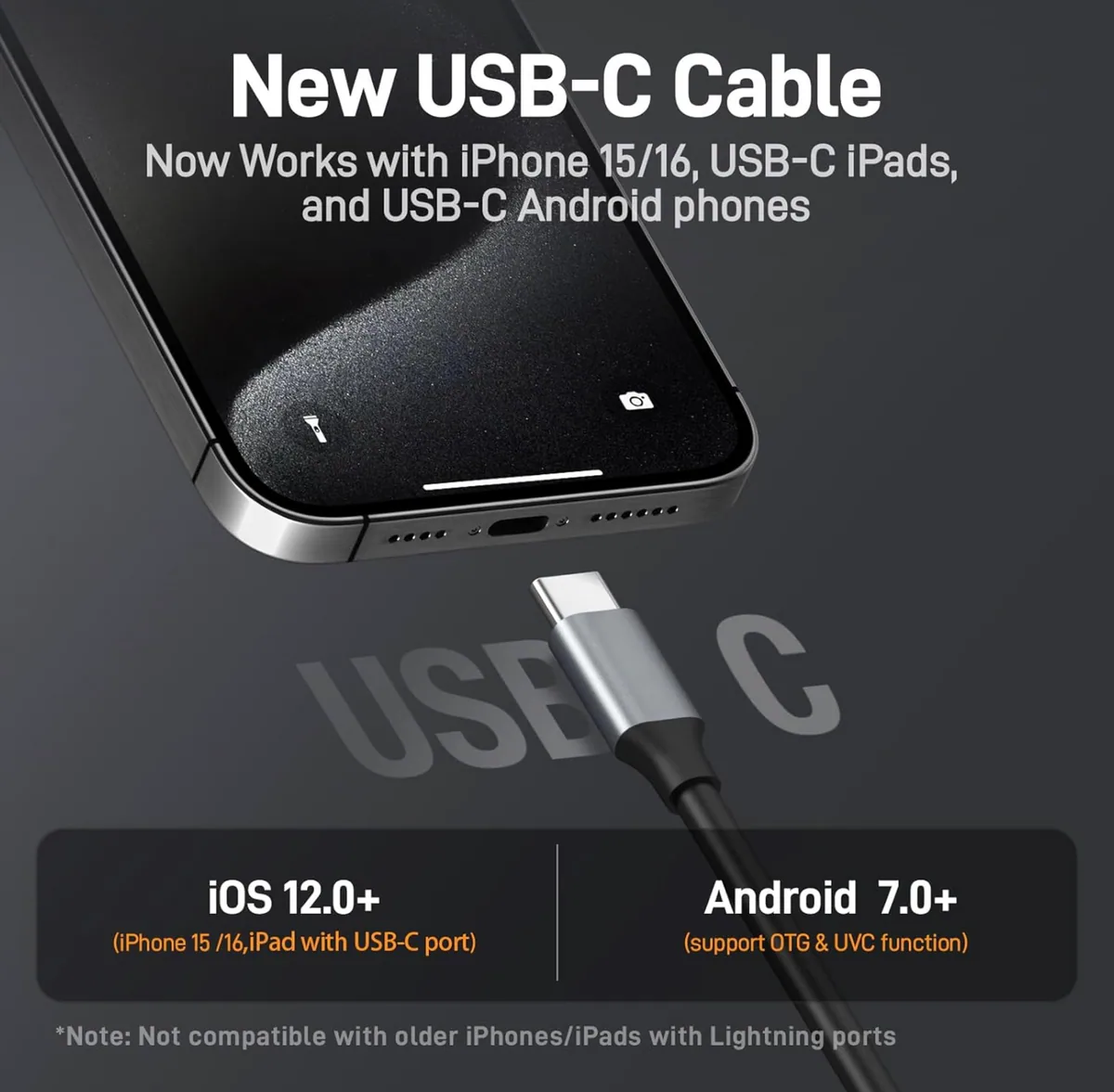 Teslong NTG100H-C 66cm Long Rigid USB-C Borescope