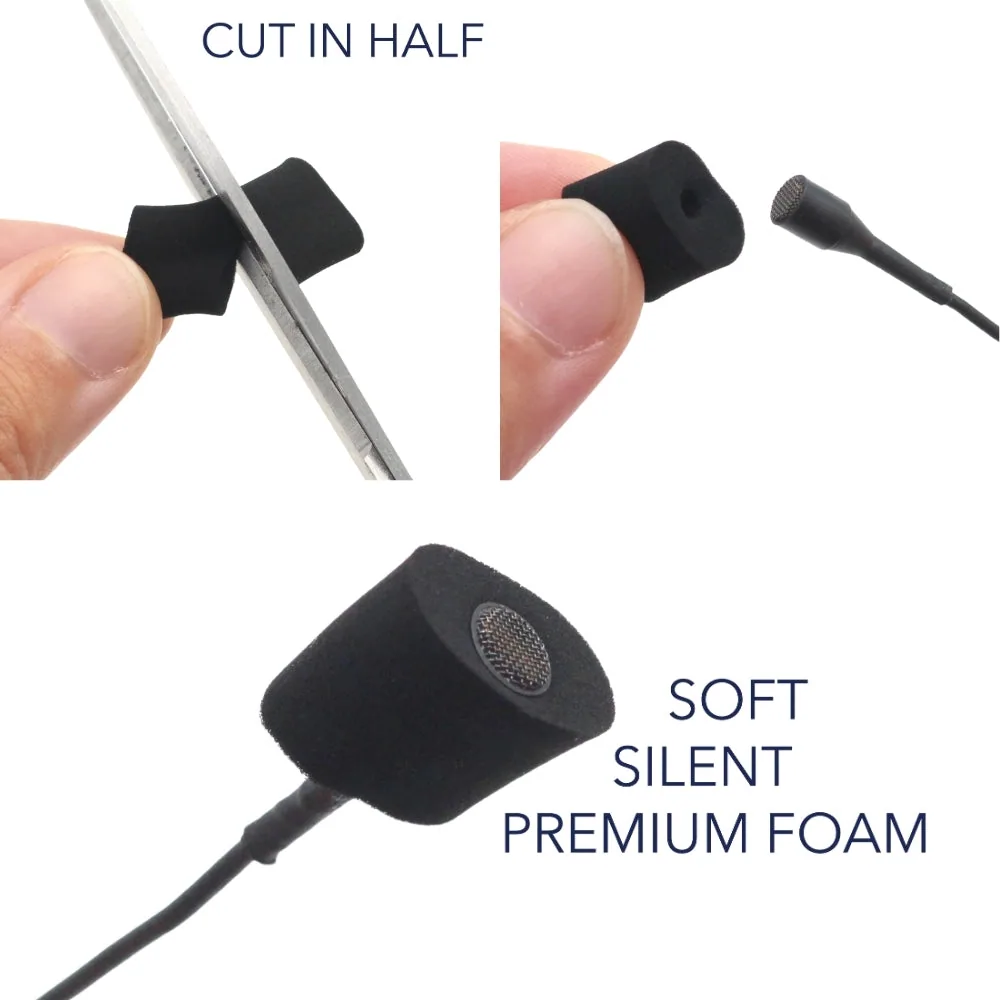 Ursa Foamie Pro for Lavalier Microphones (12 Pack, Black)