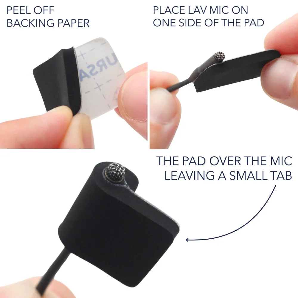Ursa Foamie Pad for Lavalier Microphones (15 Pack, Black)