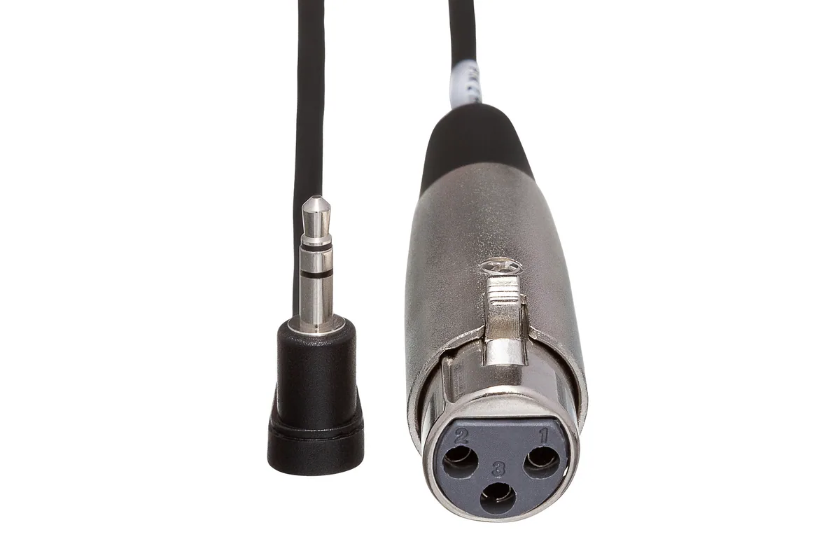 Hosa XVM-101F 3.5mm Stereo Male to 3-pin XLR Female Angled Cable (0.3m)