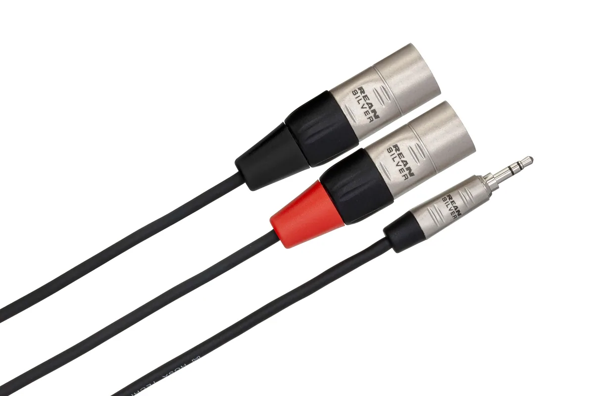 Hosa HMX-003Y 3.5″ Stereo Mini to Dual 3-Pin XLR Male Breakout Cable (3′)