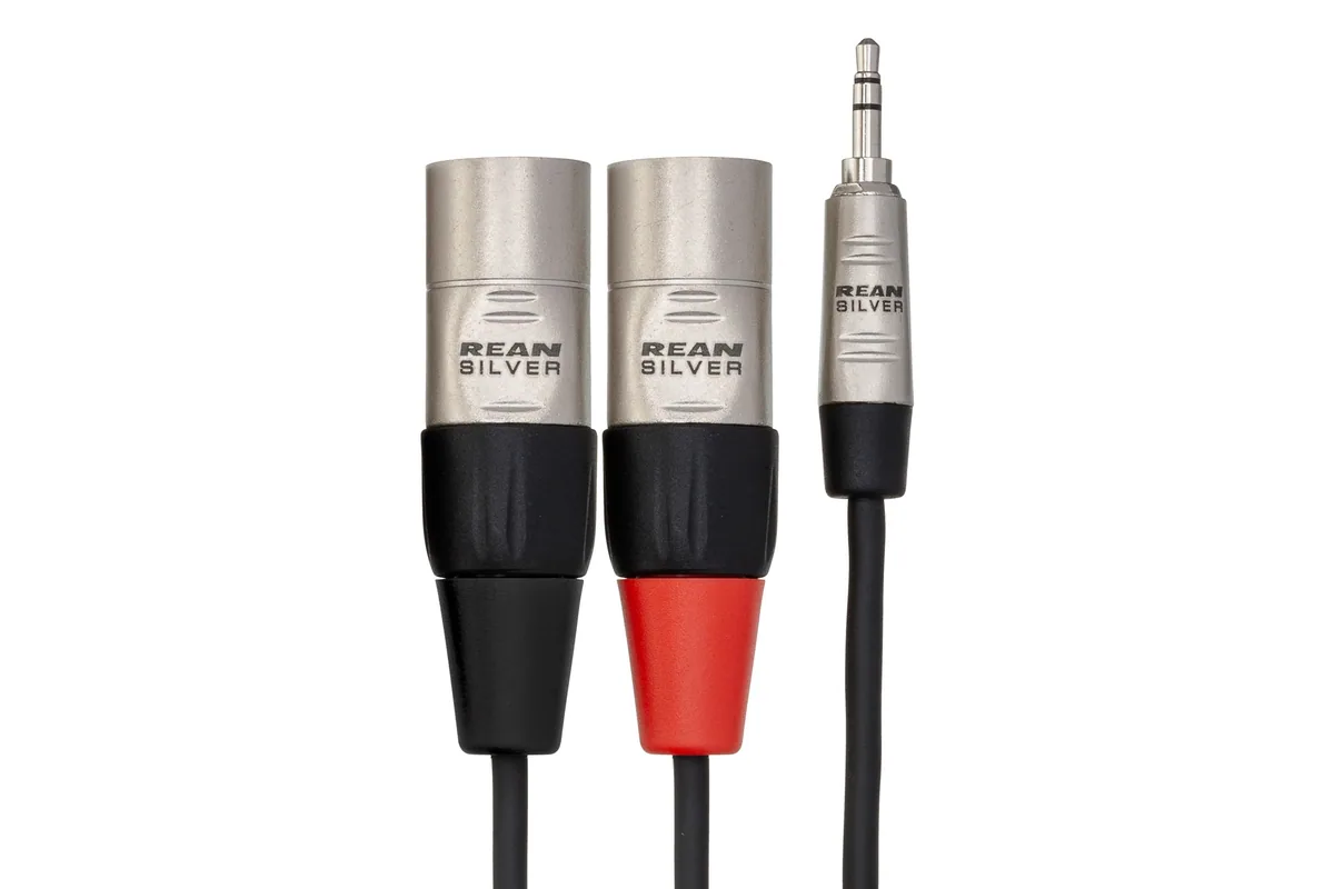 Hosa HMX-003Y 3.5″ Stereo Mini to Dual 3-Pin XLR Male Breakout Cable (3′)