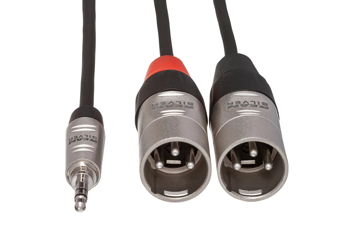Hosa HMX-003Y 3.5″ Stereo Mini to Dual 3-Pin XLR Male Breakout Cable (3′)