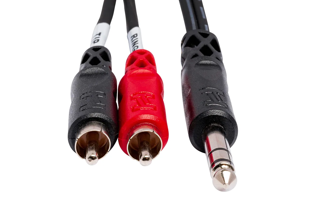 Hosa TRS-201 Stereo 1/4″ Male to 2 RCA Male Y-Cable (3.3′)