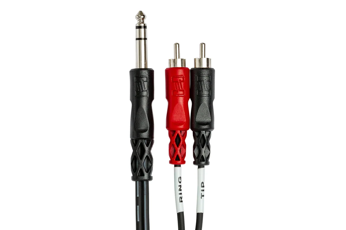 Hosa TRS-201 Stereo 1/4″ Male to 2 RCA Male Y-Cable (3.3′)
