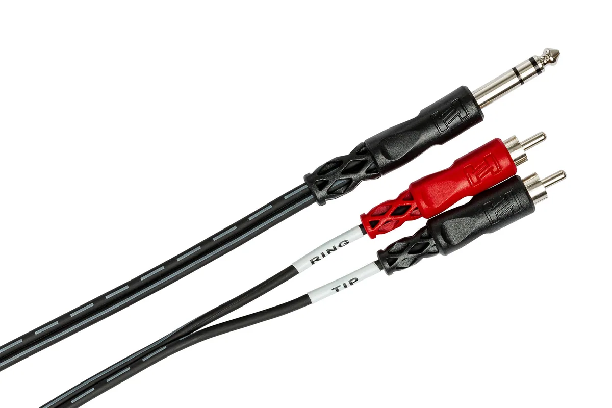 Hosa TRS-201 Stereo 1/4″ Male to 2 RCA Male Y-Cable (3.3′)