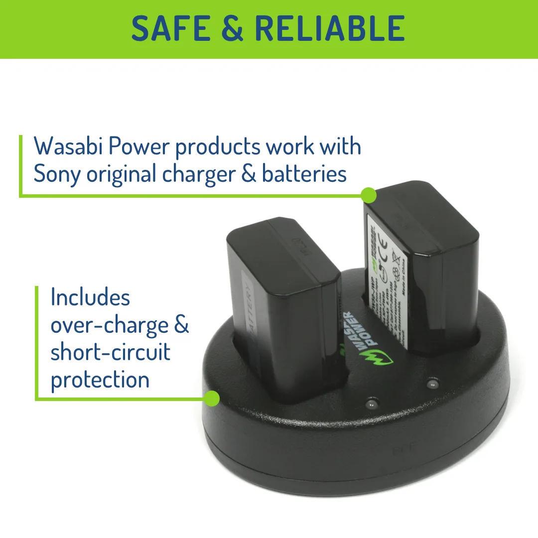 Wasabi Power Battery and Dual USB Charger for Sony NP-FW50 (2-Pack)