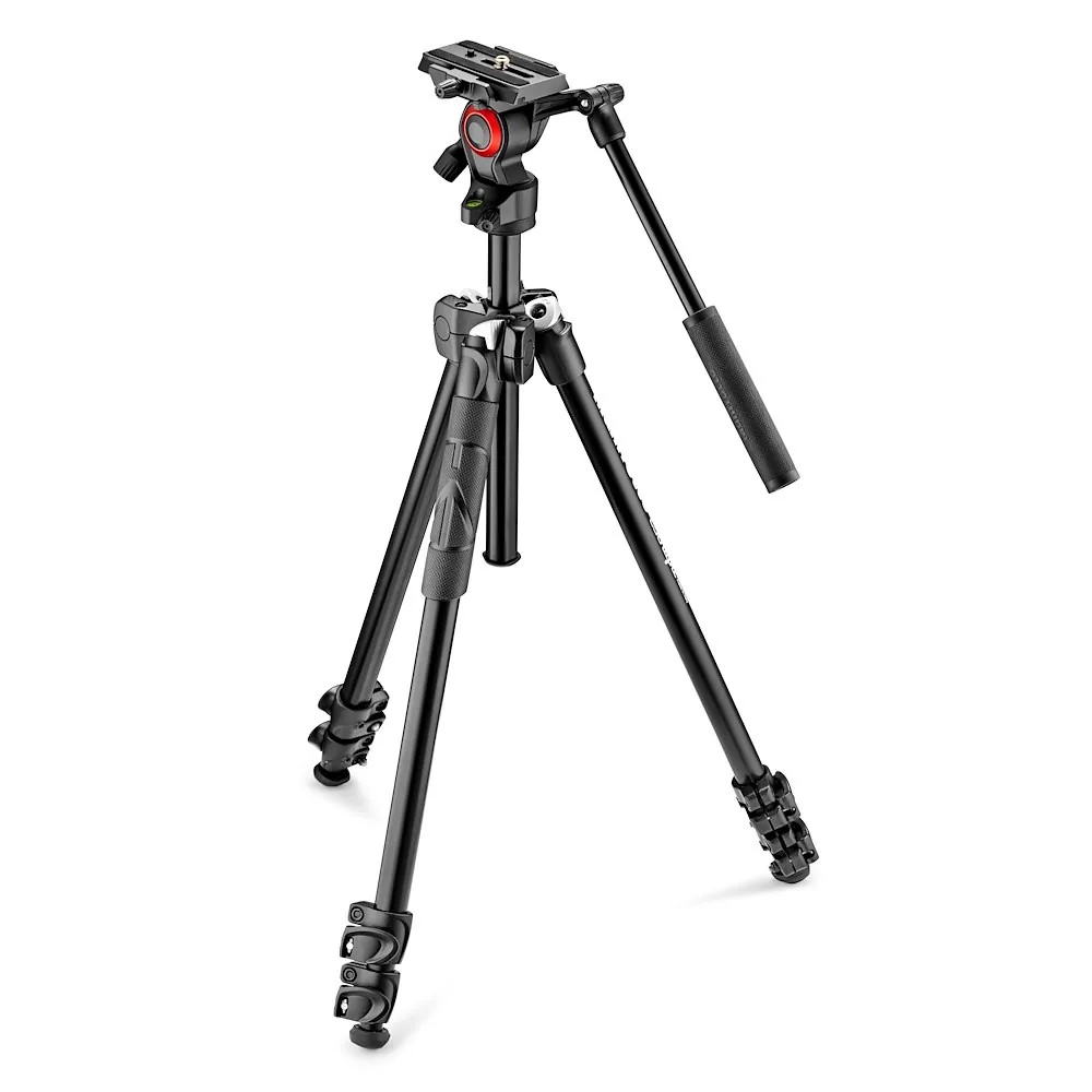 Manfrotto 290 Light 2-Stage Aluminum Tripod with Befree Live Fluid Video Head Kit