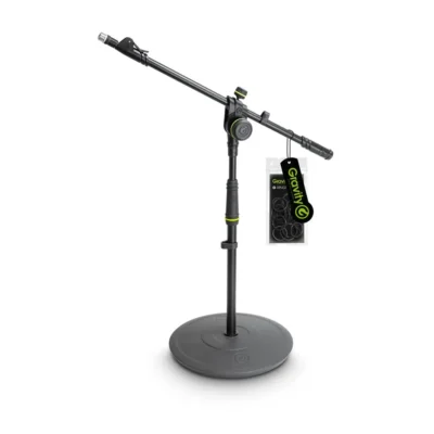 Gravity GMS2222B Short Microphone Stand with Round Base (Black)